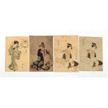A collection of Japanese woodblock prints - Eizan Kikugawa (1787-1867) - Beauties - four, oban,