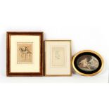 Property of a deceased estate - a watercolour depicting a carriage horse; together with a pencil