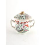 Property of a lady - a 19th century Chinese Canton famille rose two-handled cup & cover.