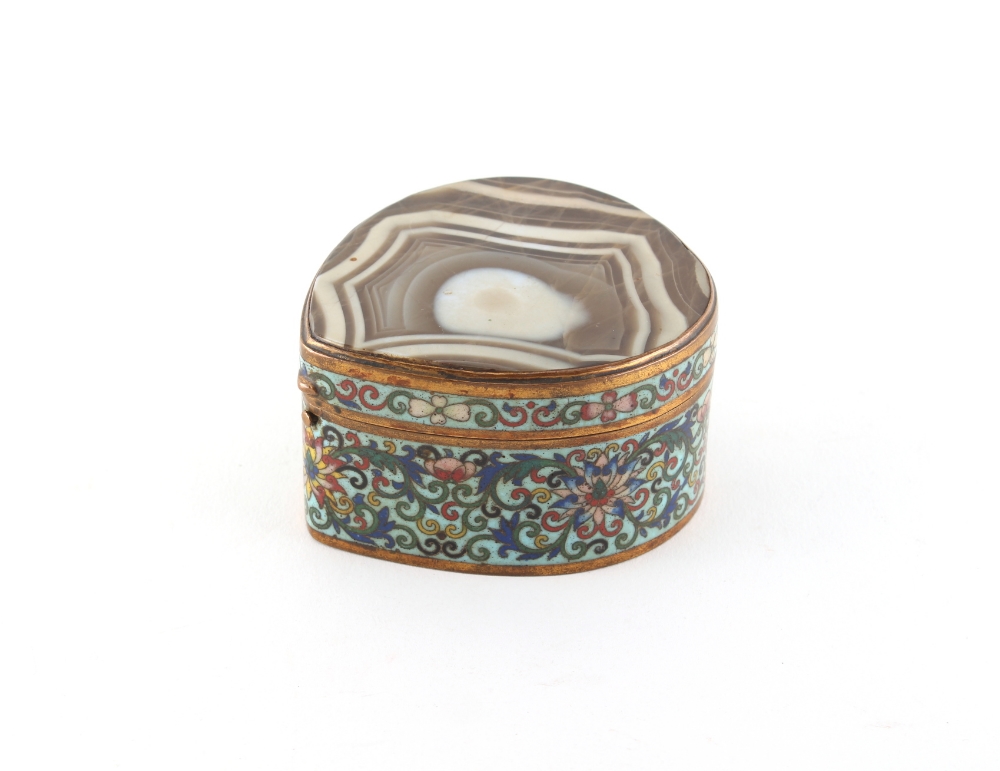 Property of a gentleman - a rare Chinese cloisonne peach shaped box, Qianlong period (1736-1795),