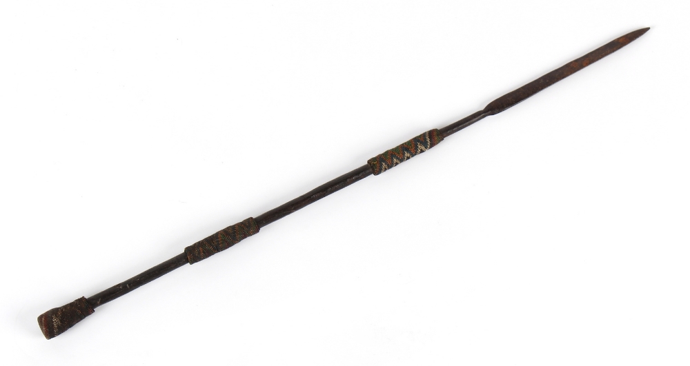 Property of a deceased estate - ethnographia - a Zulu tribal assegai or short stabbing spear, with