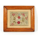 Property of a gentleman - a 19th century silkwork relief picture depicting hydrangeas, within a
