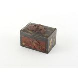 Property of a gentleman - a small Japanese mixed metal rectangular box, late 19th / early 20th