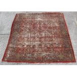 Property of a lady - a late 19th century Ziegler Mahal carpet, worn, 118 by 114ins. (300 by