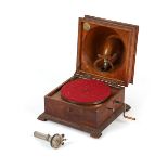 Property of a deceased estate - an oak cased Pathe 'The Elf' table gramophone or Saphone, with