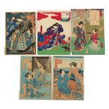 A collection of Japanese woodblock prints - Toyokuni III Utagawa (1786-1864) and Yoshitaki