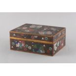 Property of a gentleman - a good quality Japanese cloisonne rectangular box, late Meiji period (