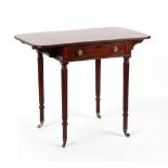 Property of a gentleman - an early 19th century narrow sofa table, the drawer with interior