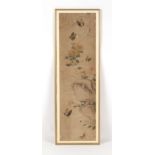 Property of a gentleman - a Chinese painting on paper depicting butterflies among rocks & flowers,