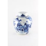 Property of a lady - a 19th century Chinese blue & white ovoid ginger jar & cover, painted with