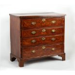 Property of a deceased estate - an early 18th century figured walnut & featherbanded secretaire