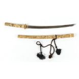 Property of a lady - a Japanese bone katana, 32.9ins. (83.5cms.) long (overall).