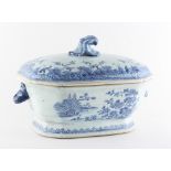 Property of a lady - a late 18th century Chinese exportware blue & white tureen, Qianlong period (