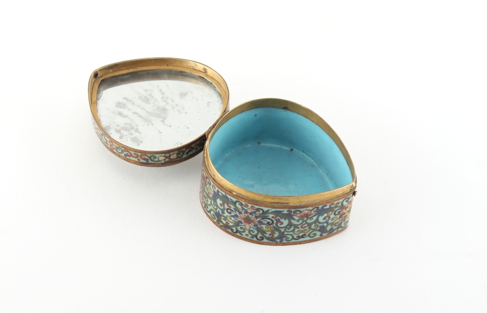 Property of a gentleman - a rare Chinese cloisonne peach shaped box, Qianlong period (1736-1795), - Image 2 of 3