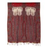 Property of a gentleman - a Paisley shawl, probably late 19th century, 126 by 60ins. (320 by