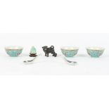 Property of a gentleman - a small quantity of Chinese items including a set of three famille rose