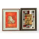 Property of a gentleman - two modern Chinese prints, one depicting the Red Guard, each signed,