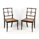 Property of a gentleman - a pair of early 19th century Regency period painted side chairs with