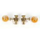 Property of a gentleman - maritime interest - a pair of brass ship's bulkhead lights, double