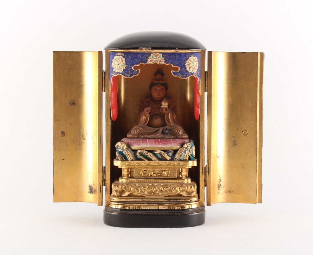 Property of a lady - a Japanese lacquer portable shrine, zushi, Meiji period (1868-1912), the