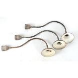 Railway interest - a set of three painted metal & enamel railway platform lights, each approximately