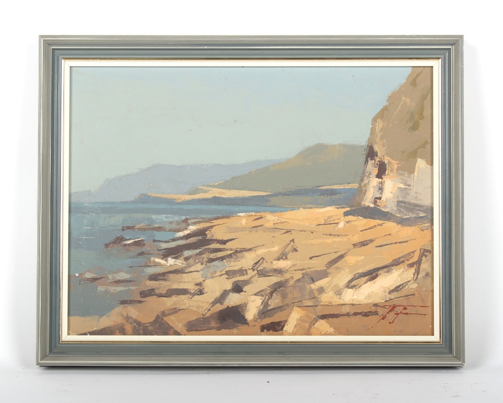 James Fry (1911-1985) - DORSET COASTAL SCENE - oil on board, 12 by 16ins. (30.5 by 40.6cms.), in