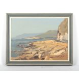 James Fry (1911-1985) - DORSET COASTAL SCENE - oil on board, 12 by 16ins. (30.5 by 40.6cms.), in