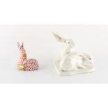 Two Herend rabbit groups, the taller 5.3ins. (13.5cms.) high (2).