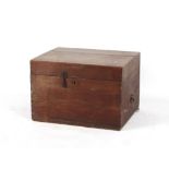 A teak silver chest or trunk, late 19th / early 20th century, 30.3ins. (77cms.) wide (excluding