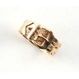 A gentleman's 9ct gold buckle ring, size Y, boxed.