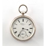 A Victorian silver cased pocket watch by J.W. Benson, The 'Ludgate' Watch, London 1887.