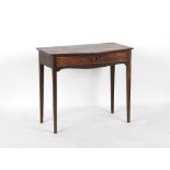 An early 19th century George IV mahogany side table with bow-fronted top, 31.5ins. (80cms.) wide.