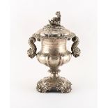 An early Victorian Indian Colonial silver presentation cup & cover, engraved to one side 'Passengers