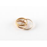 A modern Italian 18ct three colour gold Russian wedding ring, approximately 4.9 grams.