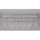 A set of ten Waterford Lismore pattern cut glass brandy balloons; together with a matching set of