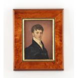 An early 19th century English school portrait miniature depicting a gentleman, 4.35 by 3.15ins. (