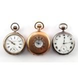A Danish silver cased pocket watch; together with another silver cased pocket watch; and a gold