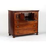 An early 19th century Scottish mahogany secretaire chest, the backboards replaced, 50ins. (
