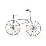 Greta Berlin (modern British) - a modern metal sculpture modelled as a bicycle, signed, 50.5ins. (