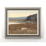 James Fry (1911-1985) - DORSET LANDSCAPE - oil on board, 8 by 10ins. (20.3 by 25.4cms.), framed -