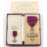 A cased George VI silver M.B.E., civil division; together with companion dress miniature.