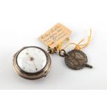 An early George III silver pair cased pocket watch, with verge escapement, engraved William Tash,