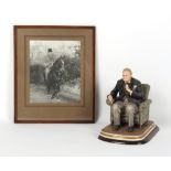 A Capodimonte figure of Winston Churchill, by Bruno Merli, 11.4ins. (29cms.) high; together with a