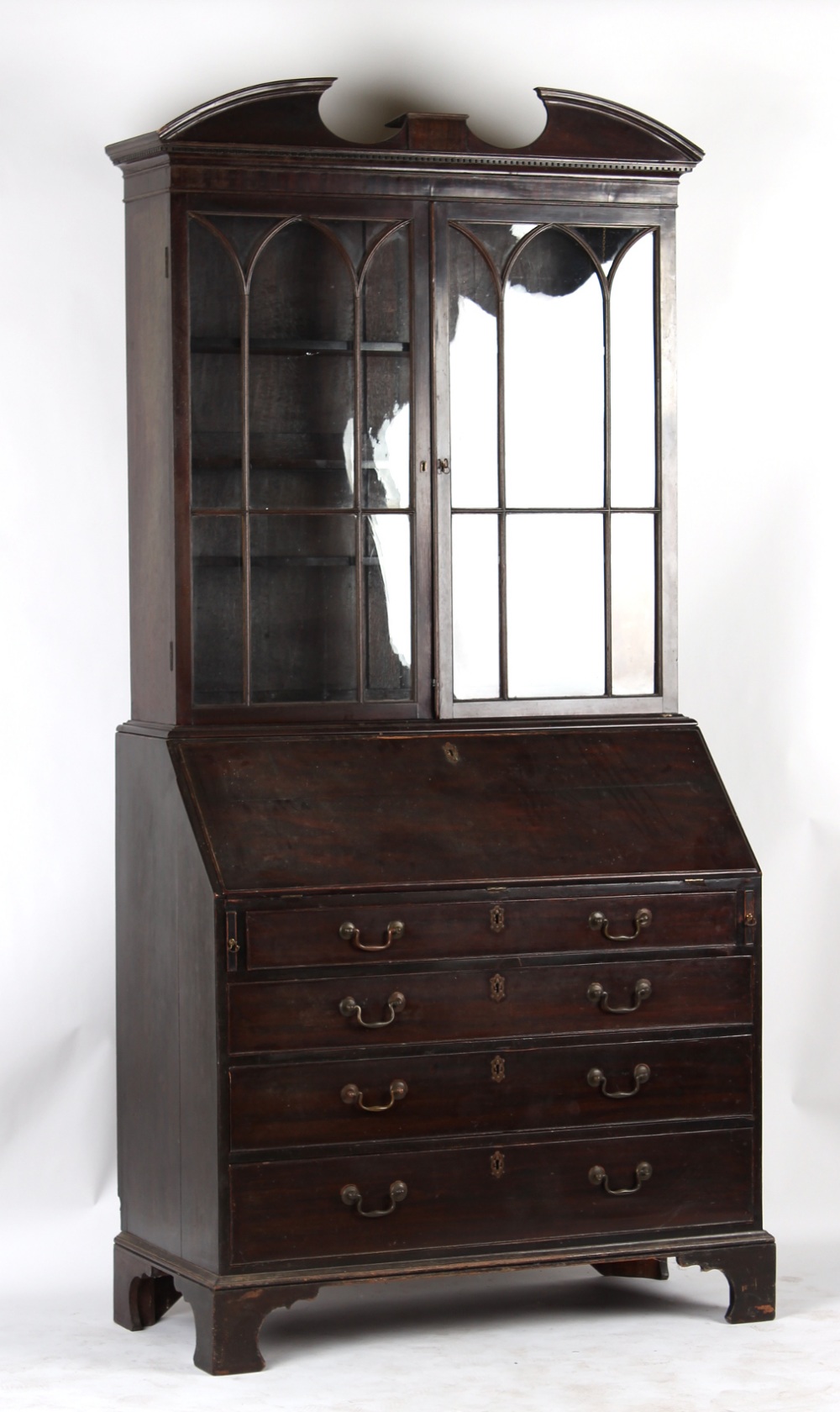 A George III mahogany bureau bookcase, 45.7ins. (116cms.) wide (overall).