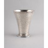 A Swedish silver tapering beaker, late 18th / early 19th century, with punched decoration, various