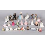 A collection of twenty-one Royal Doulton figures & character jugs; together with six Royal Worcester