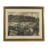 Betty Nankervis (modern British) - 'NEWLYN HARBOUR' - artist's proof, etching, 15.75 by 20.85ins. (