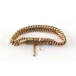 A 9ct gold flat link bracelet, approximately 14.5 grams.