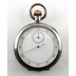 An early 20th century Swiss silver cased stop watch, import marks for London 1908 (appears to be