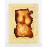 Property of a gentleman - Felix Muyo (Spanish, b.1948) - FEMALE NUDE TORSO - mixed media, 35.25 by